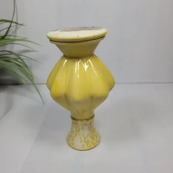 Vintage Yellow & White Sponge Top Bud Vase - Picture 4 of 5